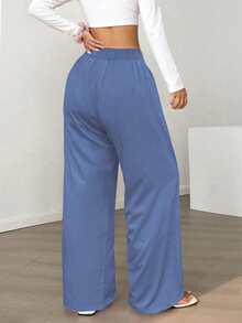 飘逸阔腿裤：轻盈梭织面料搭配弹力抽绳腰带，修身显瘦，是通勤、购物和居家休闲的必备单品。新款春秋季女式休闲裤，适合约会、学生和日常出行。百搭风格，休闲、海滩等场合皆可穿着。抽绳腰带设计，适合外出和居家穿着。 - 漫遊藍 - 查看 9