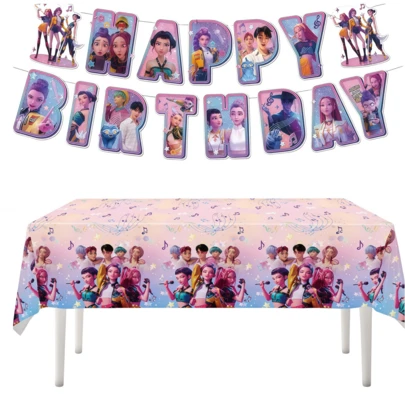 K-POP Idol Theme Party Decorations, Team Hunters Series, Suitable For Fan Gatherings, Birthday Parties, And Other Occasions To Create A Unique And Joyful Decorative Atmosphere