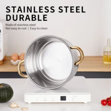 Set Of 12 Stainless Steel Saucepans Cookware Cooking Pots Set+Spatula Accessory - Gold - View 5