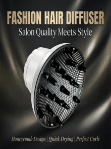 SOKANY 1个吹风机风嘴配件，适用于造型、吹干和卷发 - 黑色电动吹风机扩散器，带通风槽，适合所有发质，美发造型工具 | 流线型设计 | 高效吹干 - 白色 - 查看 3