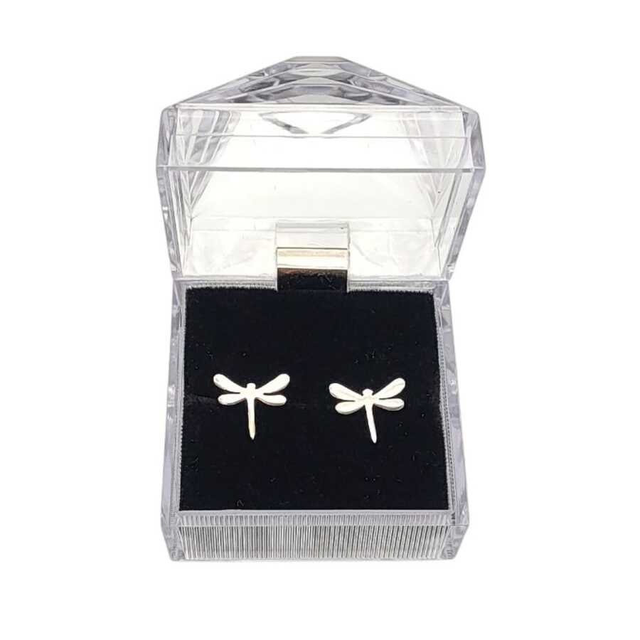 Aretes de Libélula en Plata de Ley 925 para Mujer | Diseño Elegante y Simbólico - Plateado - Ver 1
