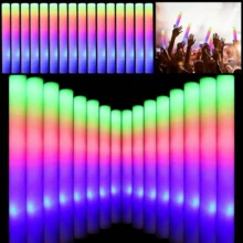 CameIParty 105 PCS Foam Glow Sticks Bulk Colorful LED Light Up Stick 3 Flashing Modes For Birthday Wedding Christmas Concert Rave Party - 無色 - 查看 1