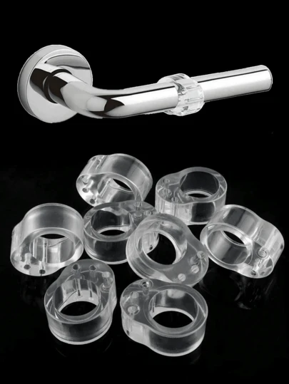 PVC Transparent Door Handle Buffer Protector, Anti-Collision Ring, Door Handle Impact Protection - Choose Different Hole Diameters Based On Door Handle Thickness, Not Universal