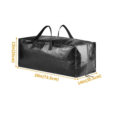 Sturdy Heavy-Duty Moving Bags, Extra-Large Storage Totes With Backpack Straps, Strong Handles & Zippers – Alternative To Moving Boxes, Packing & Moving Supplies, Black (10 Pack)