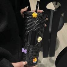 1个/710毫升大容量榴莲主题双层保温塑料杯，带吸管，夜光彩虹渐变旅行杯 - 适合居家、办公、聚会、旅行、车载、情人节和节日礼物 - 彩色 - 查看 20