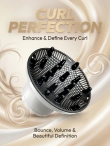 SOKANY 1个吹风机风嘴配件，适用于造型、吹干和卷发 - 黑色电动吹风机扩散器，带通风槽，适合所有发质，美发造型工具 | 流线型设计 | 高效吹干 - 白色 - 查看 6