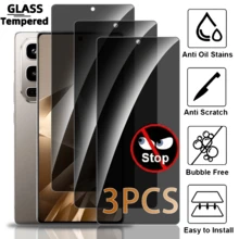 3pcs High Definition Anti-Spy Tempered Glass Screen Protector, Black Bezel Design, Face ID Unlock Compatible, Anti-Fingerprint & Shatterproof, Fits Infinix, Phones - Black - View 62