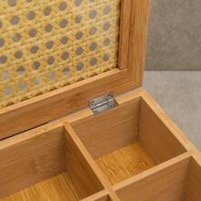 Bamboo Tea And Coffee Box With 6 Compartments And Straw - 摩卡棕 - 查看 7