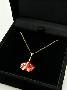 Elegant Ginkgo Leaf Necklace - A Symbol Of Resilience And Hope, Green Enamel Gold-Plated Pendant, Perfect Gift For Her Birthday And Anniversary - Multicolor - View 7