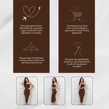 Basic Simple Strapless Ribbed Midi Dress - Rust Brown - View 8