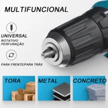 Drill/Driver With 2 12-Volt Batteries And Accessories, 220V/110V - Màu xanh lam - Xem 2