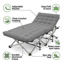Aoran 300/350/560/660/760LBS Load-Bearing Outdoor Folding Chair, Non-Slip Foot Pads, Foldable Storage Bag Design, Large Extra-Wide Outdoor Furniture, Camping, Picnic, Fishing Nap Chair, Can Be Used As A Holiday Gift. Outdoor Only. - 560 LBS - Xem 10