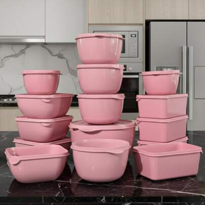 Kit 15 Potes Cozinha Jogo De Potes Armazenamento De Alimentos 3L-1L-500ML Conjunto Tapoer