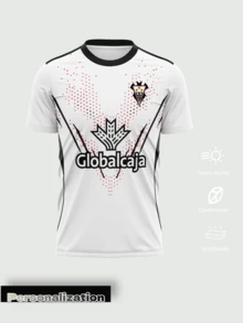 1pc Customized White 2026 Football Match Albacete Home Jersey - Customized Name And Number (Front/Back) - Comfortable Breathable Sports Shirt, Suitable For Football, Volleyball, Basketball, Daily Wear, Valentine's Day Gift - White - View 2
