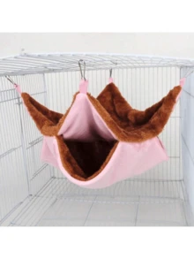双层保暖吊床窝，适用于小型宠物、仓鼠、松鼠、蜜袋鼯。 - 彩色 - 查看 9