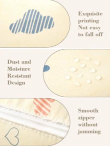 1 Pc Large Capacity Clothes Storage Bag Organizer With Reinforced Handle, Suitable For Blankets, Bedding, Foldable With Sturdy Zipper, Clear Window Decorations Autumn Decor Festival Decor Room Decor Home Decor Fall Decor Bedroom Decor - Multicolor - View 7