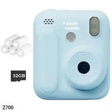 便携式即时打印相机，儿童益智玩具，配有32GB存储卡和打印纸卷，适合旅行、户外活动、家庭聚会、生活记录、生日、节日礼物，适合3-12岁儿童。 - 彩色 - 查看 15