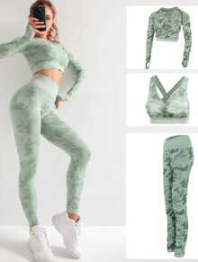 CG0403 Cojunto deportivo para dama licra ajustada - Negro - Ver 4