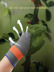 2双装重型防割园艺手套，男女通用尼龙手套 - 轻便纹理防滑，适合户外骑行、钓鱼、露营，均码 - 弹性收口，易于清洁，必备装备，露营配件，多用途手套，弹性材质，多功能手套，钓鱼爱好者户外钓鱼手套 - 彩色 - 查看 4