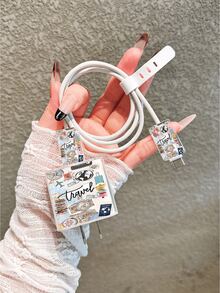 5pcs Summer Vacation Map & Airplane Pattern Charger Protector Case And TPU Shock-Proof Phone Case, Compatible With IPhone 17, 16, 15, 14, 13, 12, 11 Pro Max And Series, Includes Charging Protection Case And Cable Organizer Set - 20W/18W Adapter, Adapter Cap, Compatible With Samsung A54 5G, A52, A14, A15, A12, S22, S21, S24, S25, S25 Ultra, S21 Ultra, A55 5G, A71 4G, A34 5G, A22, A13 4G, A05S Series - Multicolor - View 5