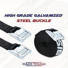 2 Pack Tie Down Straps UV Resistant Cargo Car Roof Rack Straps For Surfboard Kayak, 13ft 4m X 1in 25mm, 1100lbs 500kg Break Strength, Cam Straps With Buckle - Black - View 6