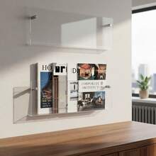 1 Bộ Giá Treo Tạp Chí Bằng Acrylic Treo Tường, Kệ Treo Tài Liệu Cho Gia Đình, Văn Phòng, Phòng Khách - trong suốt - Xem 3