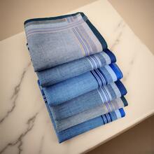 6pcs/Set 17-Inch Pure Cotton Soft & Absorbent Handkerchiefs For Men, Dark Colors, 43CM, Daily Use - Multicolor - View 5