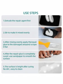 陶瓷砖修补AB胶套装，金属陶瓷砖裂缝填充密封剂AB胶，环氧树脂AB胶防水耐高温多用途金属裂缝修补胶 - 彩色 - 查看 4