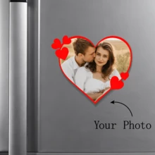 1pc Customized Photo Magnet/Personalized Pet Photo Print/Customized Picture Refrigerator Magnet/Print Your Pet Family Photo On Refrigerator Magnet/Personalized Gift/Gift For Pet Lovers/Gift For Mom/Dad, Photo Magnet, Pet Memorial Gift, Dog Lover Gift, Valentine's Day Gift For Boyfriend, Photo Paper Fridge Decor/Customized Magnet For Valentine's Day/Family Photo Magnet/Gift For Mom/Refrigerator Decor - Red - View 12