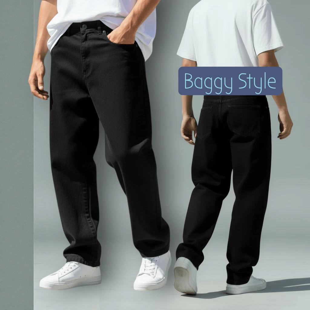 Men's Wide Fit Streetwear Jeans, Urban Style - 1703 - 查看 1