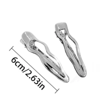 2 chiếc kẹp tóc kim loại màu bạc tối giản dành cho nữ, phụ kiện tóc dạng càng cua, kẹp tóc cài đầu, ghim cài tóc. - Bạc - Xem 7