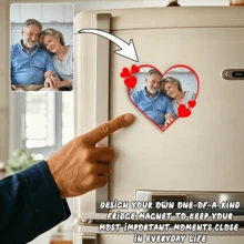 1pc Customized Photo Magnet/Personalized Pet Photo Print/Customized Picture Refrigerator Magnet/Print Your Pet Family Photo On Refrigerator Magnet/Personalized Gift/Gift For Pet Lovers/Gift For Mom/Dad, Photo Magnet, Pet Memorial Gift, Dog Lover Gift, Valentine's Day Gift For Boyfriend, Photo Paper Fridge Decor/Customized Magnet For Valentine's Day/Family Photo Magnet/Gift For Mom/Refrigerator Decor - Red - View 4