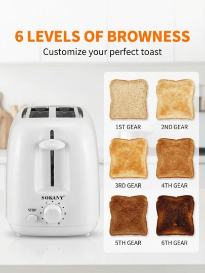 Tostadora Sokany HJT-022 de 2 rebanadas, 700W