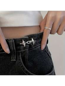 [Trending] 4pcs Star Waist Fastener Set - Adjustable Metal, White/Golden/Black, Sewing And Knitting Supplies, Durable Material, For DIY Fashion Projects / All Fabric Types / Craft Enthusiasts - Multicolor - View 13