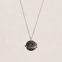 1件时尚精致复古INS风锆石圆形可开启吊坠项链，18K镀金，抗氧化，适合送给妻子和母亲，易于搭配女性日常服装，也适合海滩、派对、音乐节等场合，是女士珠宝的理想之选。 - 彩色 - 查看 7