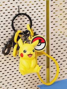 pokemon 这款宝可梦皮卡丘钥匙扣/挂件，采用优质PVC材质，配有彩色挂绳、吊坠和按扣。完美装饰钥匙和包包，展现您对宝可梦的热爱。是所有年龄段的粉丝、玩家和收藏家的理想之选，也是一份绝佳的生日或节日礼物。宝可梦香味吊坠皮卡丘钥匙扣背包挂件可爱挂件摆件礼品 - 彩色 - 查看 4