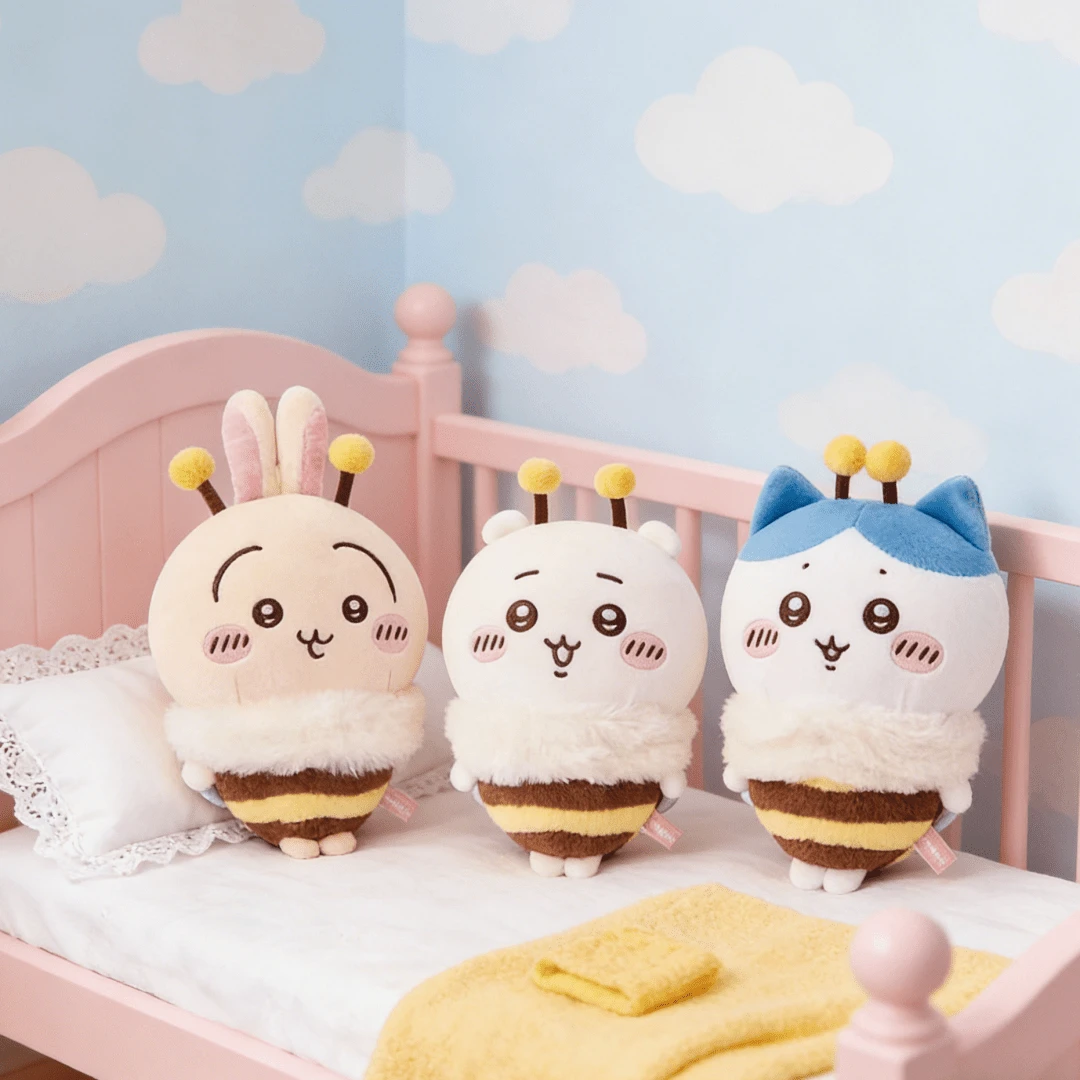 Miniso Búp bê nhồi bông hình ong hoa anh đào Chikawas dễ thương, quà tặng trang trí cho bạn bè. - trắng - Xem 1