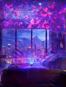 Proiettore a onde USB con effetto ondulato, dà l'impressione di essere circondati dalle onde, adatto per giocattoli e regali, ottimo per compleanni, regali di San Valentino, applicabile per sala giochi, camera da letto, soggiorno - luce policromatica - Visualizzare 5