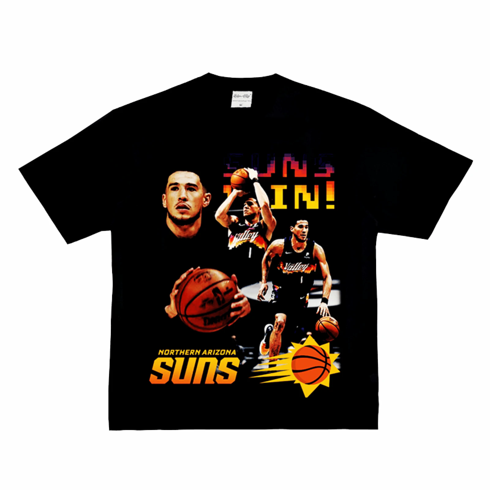 1PC Devin Booker  Phoenix Suns Northern  Basketball Graphic Women's Ttshirt - 黑色1 - 查看 1