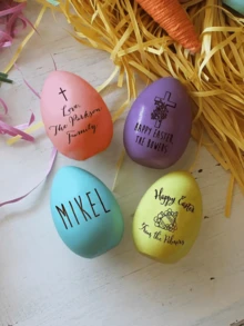 Customized Easter Wooden Eggs, Can Print Personalized Names - Multicolor - View 6