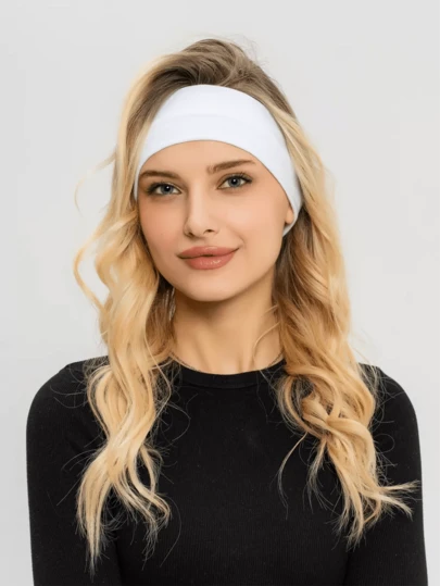 1 pieza Diadema deportiva de unicolor, diadema elástica absorbente del sudor para hombres y mujeres, correr, fitness, accesorios para el cabello