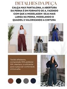 GUECO BRAND Women's Plus Size Tailored Pants High Waist Casual Elegant - 黑色 - 查看 2