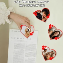 1pc Customized Photo Magnet/Personalized Pet Photo Print/Customized Picture Refrigerator Magnet/Print Your Pet Family Photo On Refrigerator Magnet/Personalized Gift/Gift For Pet Lovers/Gift For Mom/Dad, Photo Magnet, Pet Memorial Gift, Dog Lover Gift, Valentine's Day Gift For Boyfriend, Photo Paper Fridge Decor/Customized Magnet For Valentine's Day/Family Photo Magnet/Gift For Mom/Refrigerator Decor - Red - View 10