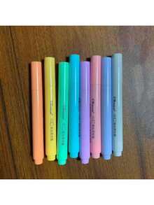 8pcs Creative Macaron 8-Color Fluorescent Pen Set, Pastel Color Hand-Drawn Poster Student Marker, Planner, Colorful Drawing, Doodle Pens, Random Color Mix And Match, Random Packaging Box - Multicolor - View 4