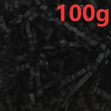 20g/100g/500g/1000g Black Crinkled Raffia Paper Shreds, Vacuum Packed, Suitable For DIY, Valentine's Day, Galentine's Day, Candy Box Decor, Birthday, Wedding, Chinese New Year, Fragile Item Protection, Party Supplies, Creative Gift Box Filler And Decor Materials