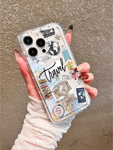 5pcs Summer Vacation Map & Airplane Pattern Charger Protector Case And TPU Shock-Proof Phone Case, Compatible With IPhone 17, 16, 15, 14, 13, 12, 11 Pro Max And Series, Includes Charging Protection Case And Cable Organizer Set - 20W/18W Adapter, Adapter Cap, Compatible With Samsung A54 5G, A52, A14, A15, A12, S22, S21, S24, S25, S25 Ultra, S21 Ultra, A55 5G, A71 4G, A34 5G, A22, A13 4G, A05S Series - Multicolor - View 4