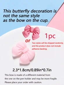 透明桌面收纳盒，饰有粉色蝴蝶结，带笔筒和储物盒，是返校用品、办公用品、宿舍用品、化妆品、护肤品和办公桌必备品的理想之选。也适合作为女士礼物、圣诞家居装饰、个性化礼物、男女皆宜的圣诞礼物、房间装饰和旅行必备品。 - 彩色 - 查看 14