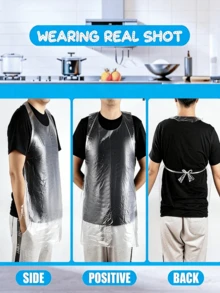 200pcs Disposable Plastic Aprons For Cooking, Value Pack,Bulk,Heavy Duty,Family Size,Painting, BBQ & Picnic - Individually Wrapped For Hygiene,Home, Kitchen, And Work Uniforms; Essential Kitchen Items - Transparent - View 3