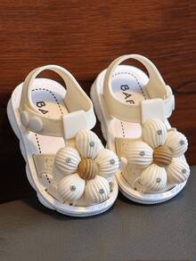 Vicvait Sandal Anak Perempuan, Sandal Anak-Anak dengan Sol Lembut untuk Dalam/Luar Ruangan, Musim Panas - Krem - View 4