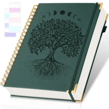 Sổ tay bìa cứng 300 trang, họa tiết cây cổ điển, gáy xoắn, khổ lớn A5/B5, kẻ dòng dành cho sinh viên, có 2 ngăn đựng tài liệu và 24 tab chỉ mục, phù hợp cho cả nam và nữ, dùng đi học, đi làm và ở nhà, giấy dày 100gsm, quà tặng sổ tay cao cấp cho mùa tựu trường. - Nhiều màu - Xem 9